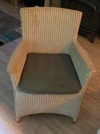 4 Rieten Eetstoelen met Kussens, Huis en Inrichting, Stoelen, Ophalen, Gebruikt, Wit, Riet of Rotan