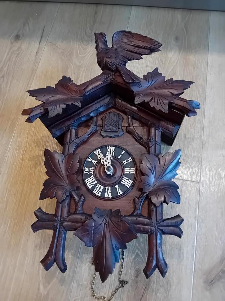 Antieke koekoeksklok rond 1900, groot model, Antiek en Kunst, Antiek | Klokken, Ophalen of Verzenden