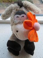 Ezel met oranje bloem in de bek merk Berentoys velours, Ophalen of Verzenden, Zo goed als nieuw, Overige typen
