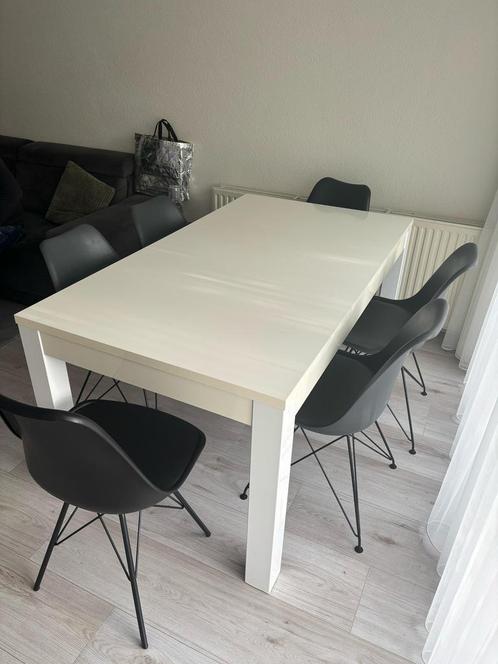 Eettafel wit hoogglans 160cm tafel, Huis en Inrichting, Tafels | Eettafels, Gebruikt, 50 tot 100 cm, 150 tot 200 cm, Rechthoekig