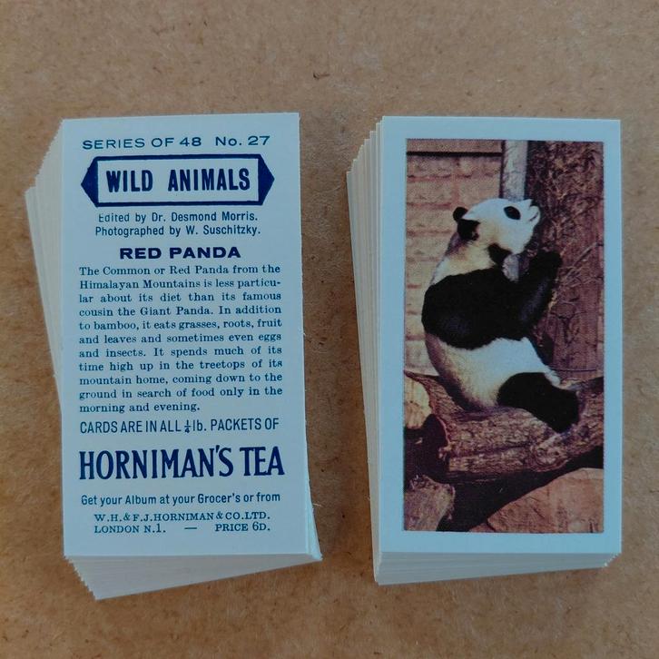 Wild Animals complete set 48 tea cards 1958 Horniman's Tea, Verzamelen, Overige Verzamelen, Zo goed als nieuw, Ophalen