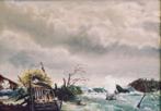 Schilderij van de watersnood ramp in februari  1953, Antiek en Kunst, Ophalen of Verzenden