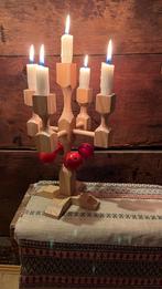 Zweedse houten kandelaar, Ophalen of Verzenden, Zo goed als nieuw