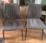 Vier eetkamerstoelen, grijs, Huis en Inrichting, Ophalen, Zo goed als nieuw, Grijs, Vier