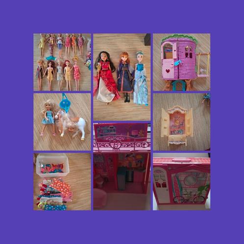 Barbie verzameling huis,boomhut,kast,poppen,veel accessoires, Kinderen en Baby's, Speelgoed | Poppen, Zo goed als nieuw, Barbie