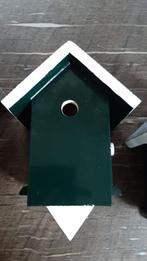 Vogel nestelhuis handgemaakt van betonplex groen/wit., Nieuw, Ophalen of Verzenden