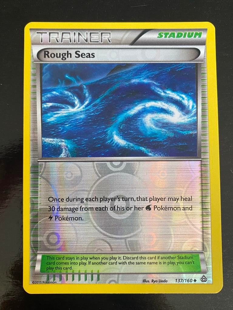 Rough Seas 137/160 Rev. Holo Pokémon XY Primal Clash 2015, Ophalen of Verzenden, Zo goed als nieuw, Losse kaart, Foil