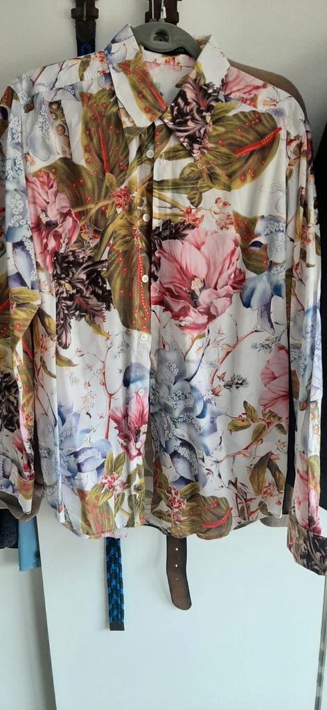 Hans Ubbink Overhemd - Bloemenprint, Kleding | Heren, Overhemden, Zo goed als nieuw, Halswijdte 39/40 (M), Overige kleuren, Ophalen of Verzenden