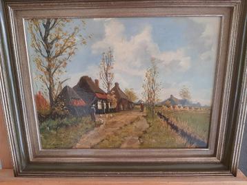 Schilderij boerderij door A.J. (Arie) Zwart (1903 - 1981)