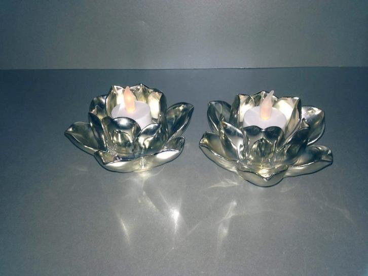 Waxinelichtjes model roos, Huis en Inrichting, Woonaccessoires | Kandelaars en Kaarsen, Zo goed als nieuw, Kandelaar, Minder dan 25 cm