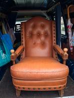 Antiek Fauteuil/Stoel  Leer/ Schapenleer (?) Barok, Ophalen