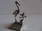 Miniatuur zilver EM19 ooievaar op dak zilveren miniaturen, Antiek en Kunst, Verzenden, Zilver