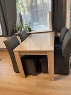 Moderne Eetkamerset met 4 Stoelen, Ophalen, Zo goed als nieuw, 4 tot 6 stoelen