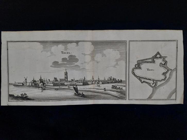 26 / plattegrond van Tiel Gravure uit 1659 van C. Merian, Antiek en Kunst, Kunst | Etsen en Gravures, Ophalen of Verzenden