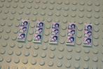 L884 Tegels 1x3 wit met opdruk foto's 5 st., Ophalen of Verzenden, Nieuw, Losse stenen, Lego