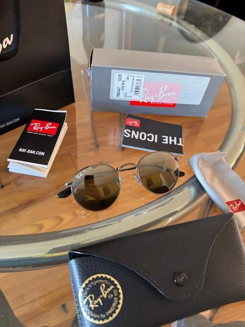 Ray ban round metal polarised chromance 145/50, Sieraden, Tassen en Uiterlijk, Zonnebrillen en Brillen | Heren, Zo goed als nieuw