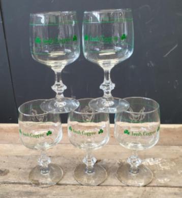 2212 Vintage irish coffee glazen Ierse koffieglazen 5 stuks beschikbaar voor biedingen