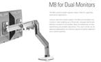 Humanscale m8  aluminium monitorarm crossbar DUO 2x monitor, Computers en Software, Monitoren, Ophalen, Zo goed als nieuw