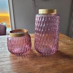 Vazen set roze met goud, Ophalen of Verzenden, Zo goed als nieuw, Overige kleuren, Minder dan 50 cm