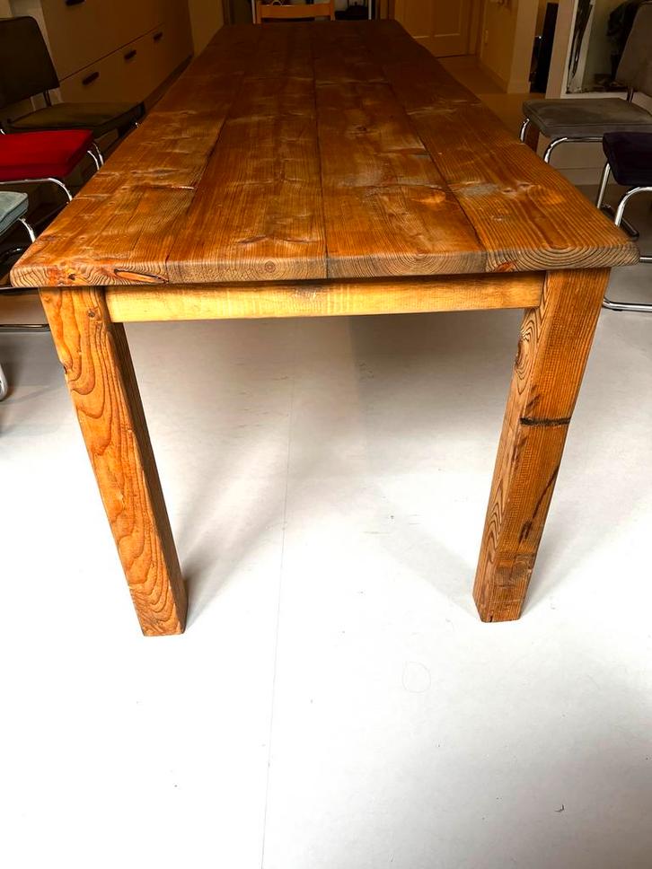 Rustiek houten eettafel - 270x78cm, Huis en Inrichting, Tafels | Eettafels, Gebruikt, 50 tot 100 cm, 200 cm of meer, Vijf personen of meer