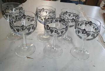 1578 vintage glazen moeselglazen moezelglazen moeselglas  6  beschikbaar voor biedingen