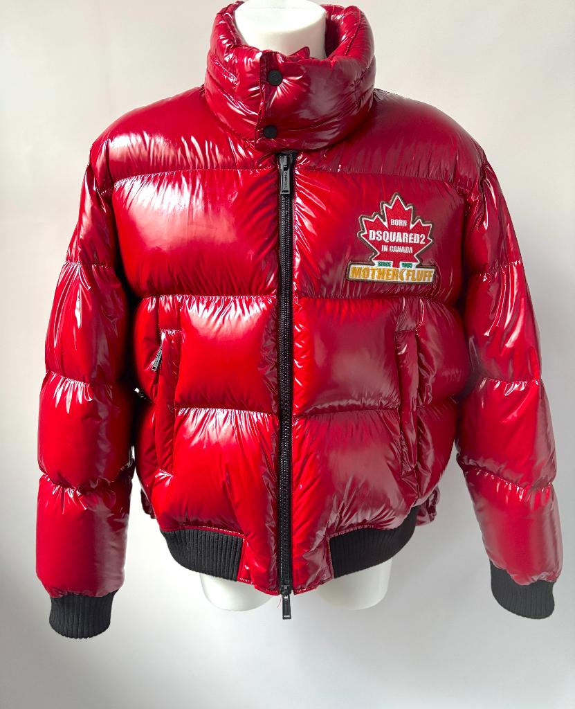 DSQUARED2 Rood glossy puffer warme HEREN jas  Maat 54 - XL, Kleding | Heren, Jassen | Winter, Dsquared2, Maat 56/58 (XL), Ophalen of Verzenden