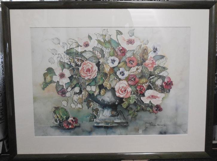 Aquarel stilleven, Antiek en Kunst, Kunst | Schilderijen | Klassiek, Ophalen
