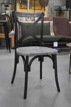 Eetkamerstoel Cross metaal & hout industrieel vintage (24x), Huis en Inrichting, Stoelen, Ophalen, Nieuw, Grijs, Vijf, Zes of meer stoelen