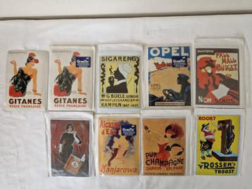 9 vintage blikken ansichtkaarten  beschikbaar voor biedingen