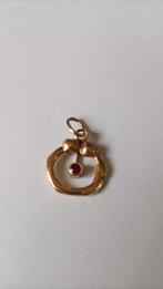 Oude gouden hanger met Robijn, 14 krt, Verzenden, Goud, Hanger, Met edelsteen