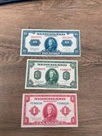 Set bankbiljetten 1 / 2,5 / 10 gulden 1943 WO2, Ophalen of Verzenden, Overige landen