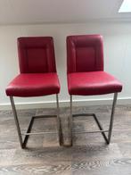 Henders & Hazel barkrukken – set van 2 – rood, Huis en Inrichting, Barkrukken, Ophalen, Gebruikt, Leer, 90 cm of meer