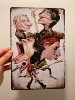 The rolling stones karikatuur wandbord metaal emaile, Antiek en Kunst, Ophalen of Verzenden