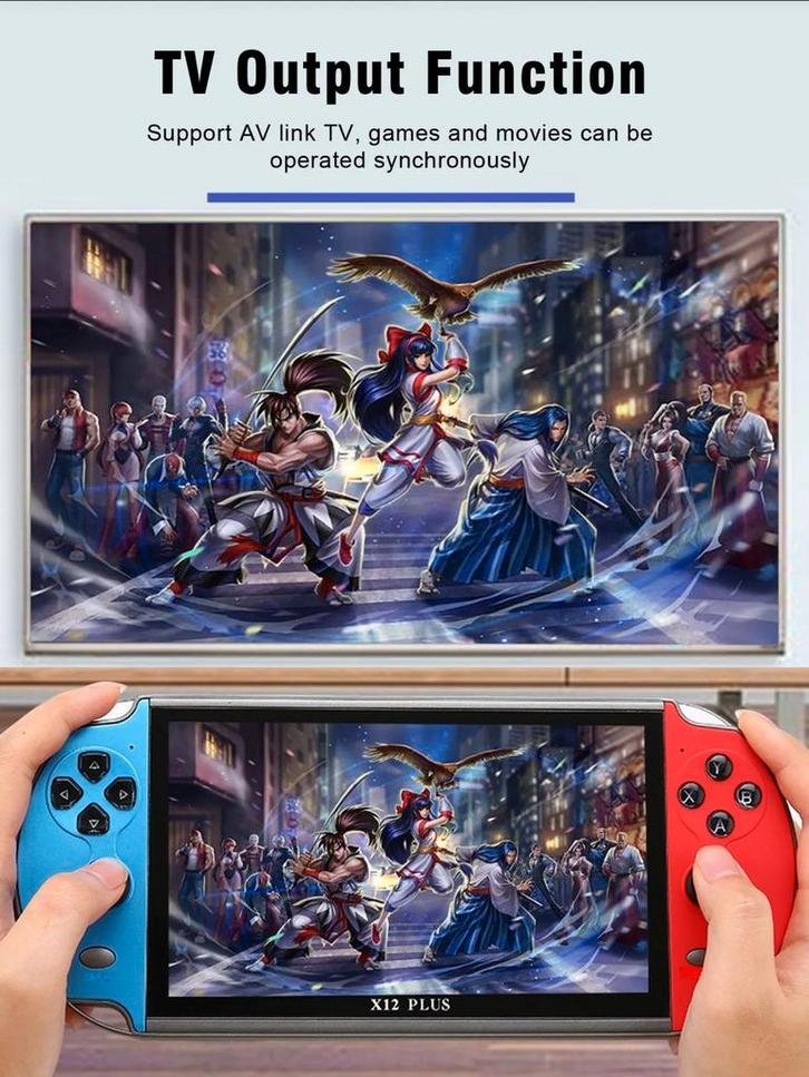 Retro Handheld Console - 30000 Games! 7 inch Scherm, Spelcomputers en Games, Games | Sony PlayStation 5, Zo goed als nieuw, Ophalen of Verzenden