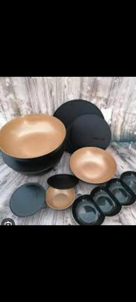 Nieuwe allegra goud zwart set van tupperware, Huis en Inrichting, Keuken | Tupperware, Nieuw, Ophalen of Verzenden