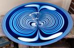 Glaskunst Glazen Schaal - Blauw Wit - 45x38CM - 100% Gaaf, Ophalen of Verzenden