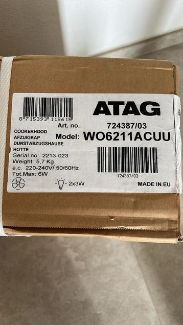 ATAG WO6211ACUU Motorloze Afzuigkap - Nieuw in doos beschikbaar voor biedingen