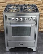 Luxe Fornuis Boretti Majestic 70cm rvs  4 pits 1 oven, 60 cm of meer, Zo goed als nieuw, Energieklasse A of zuiniger, Gas