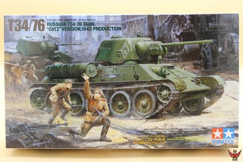 ROWASP |  Tamiya 1/35 Russian T34/76 Tank ChTZ version 1943, Hobby en Vrije tijd, Modelbouw | Auto's en Voertuigen, Nieuw, Tank