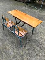 Retro/Vintage schoolbankje/bureau, Gebruikt, Tafel(s) en Stoel(en), Ophalen