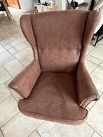 Fauteuil met hooker, Huis en Inrichting, Ophalen, Gebruikt, 50 tot 75 cm, Leer
