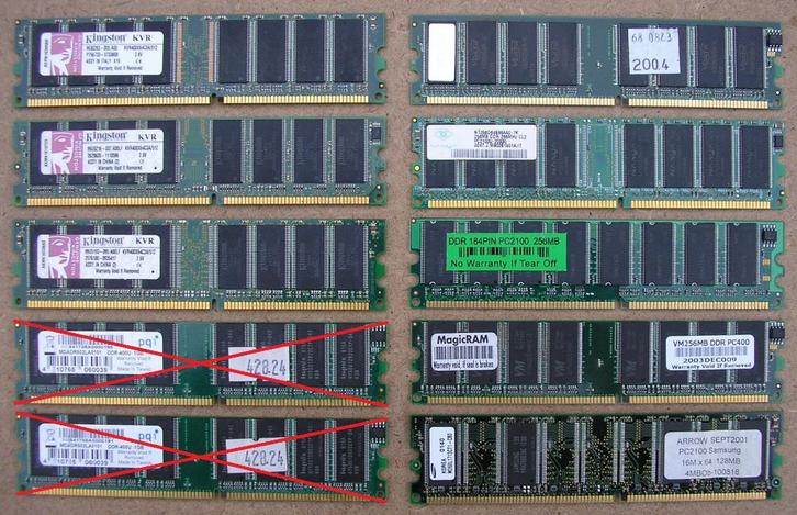 Verschillende geheugenmodules SDRAM/DDR-RAM/DDR2-RAM, Computers en Software, RAM geheugen, Gebruikt, Desktop, DDR, Ophalen of Verzenden