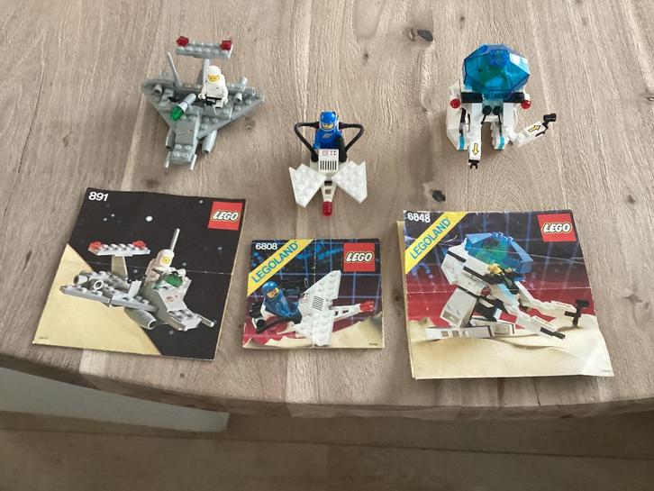 Lego 891, 6808, 6848. Ruimtevaartuigen. Vintage., Kinderen en Baby's, Speelgoed | Duplo en Lego, Zo goed als nieuw, Lego, Complete set