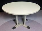 gispen (?) tenentafel - rond doorsnee 120 cm creme/grijs rvs, Ophalen, Gebruikt