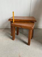 2 Eikenhouten Bijzettafeltjes - Perfecte Staat!, Ophalen, Twee, Bruin, Zo goed als nieuw