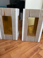 2 Grote Windlichten, Ophalen, 25 tot 50 cm, Wit, Zo goed als nieuw