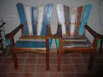 *Twee prachtige stoelen van authentiek boothout *, Twee, Gebruikt, Hout, Ophalen