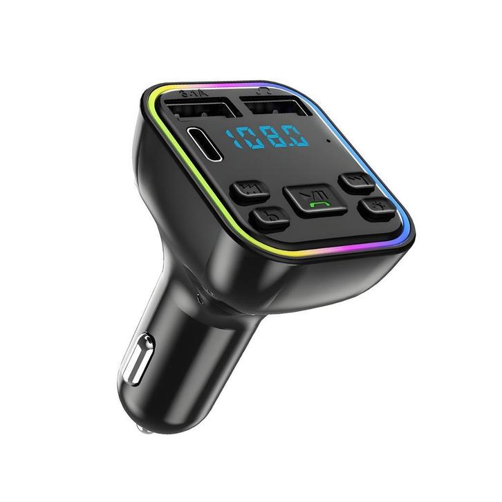 Bluetooth 5.0 FM Transmitter Car Charger Dual USB 3.1A TypeC, Auto diversen, Carkits, Nieuw, Ophalen