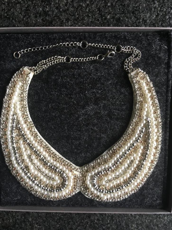 Aparte Opgewerkte Kraag/Ketting, Sieraden, Tassen en Uiterlijk, Kettingen, Zo goed als nieuw, Overige materialen, Ophalen of Verzenden