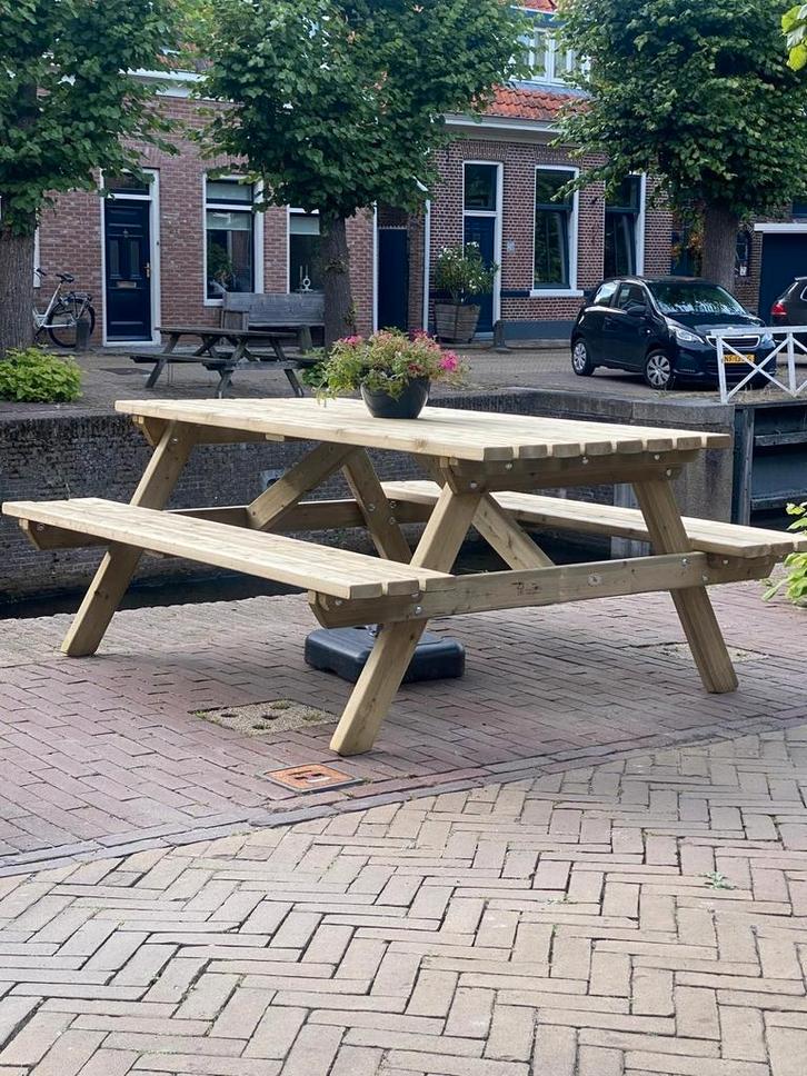 Geïmpregneerde picknicktafels  180x160cm  Nu stuntprijs  !!, Tuin en Terras, Picknicktafels, Nieuw, Rechthoekig, Ophalen